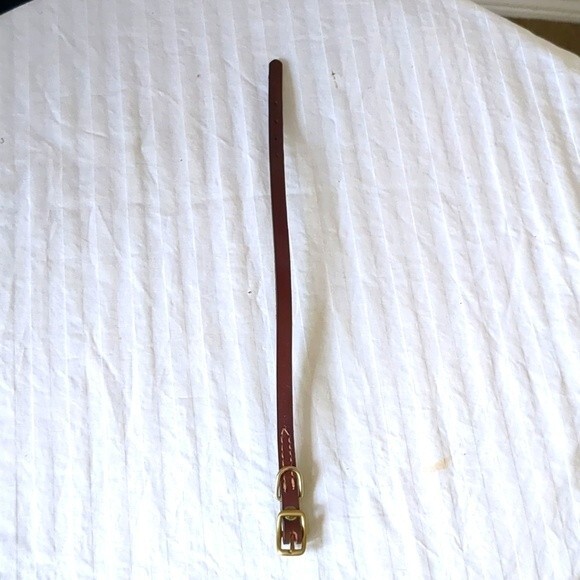 Other - Handcrafted Genuine Leather Dog Collar Brass Buckle 13 inch